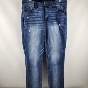 Democracy Jeans Womens 14 Ab Solution Blue Vintage Straight Leg Distressed 32x30